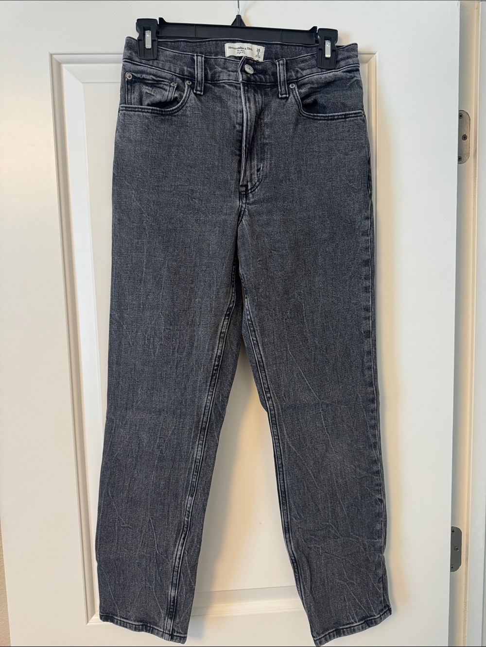 Abercrombie & Fitch Women's Mom Jeans - Washed Charcoal